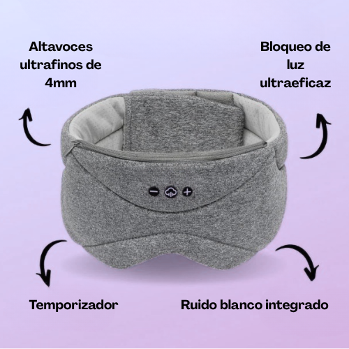 Antifaz para dormir con auriculares y bluetooth